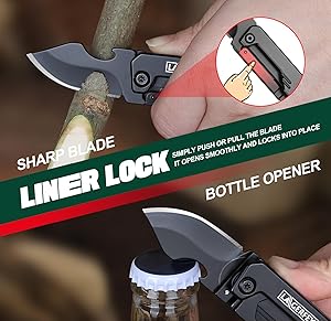 Stocking Stuffers for Men - Pocket Knife Gifts for Men, Keychain Multitool - Christmas Bulk Mens Gifts, Box cutter, Small Folding Knives for Everyday Carry - Edc Gadgets for Camping, Hiking, Fishing