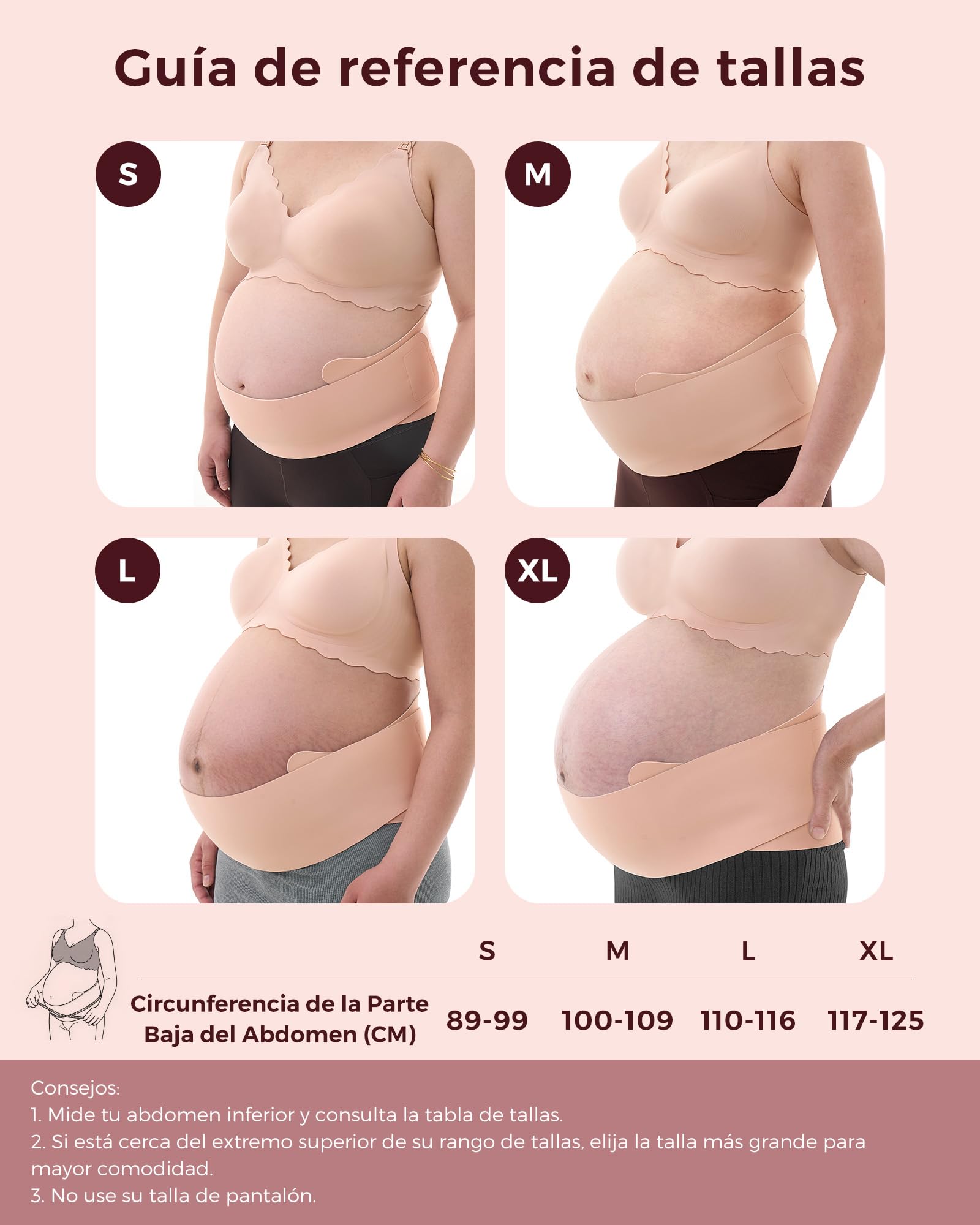 momcozy Faja Embarazada, Cinturón Embarazo de Tejido Transpirable, Faja Embarazadas Sujeción con Soporte Ergonómico para Aliviar el Dolor Abdominal, Pélvico y Lumbar