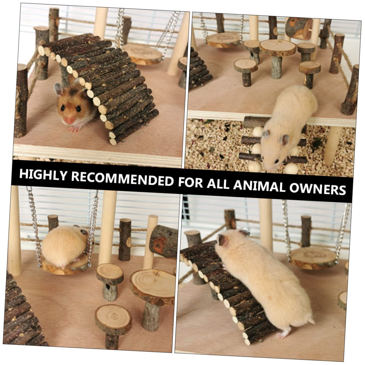 POPETPOP Escalera De Escalada De Hámster Juguetes De Enriquecimiento para Perros Jaula Cooperativa Golosinas De Hámster Juguetes De Conejo Conejillo De Indias Ratas Cerdo Madera De Manzana