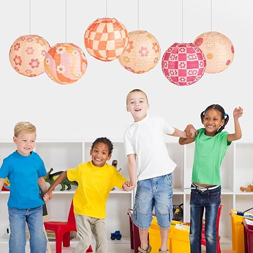 Miniatura 6 de 6 linternas de papel colgantes estilo bohemio y bohemio, decoraciones de fiesta retro estilo hippie para aula, boda, baby shower, fiesta de