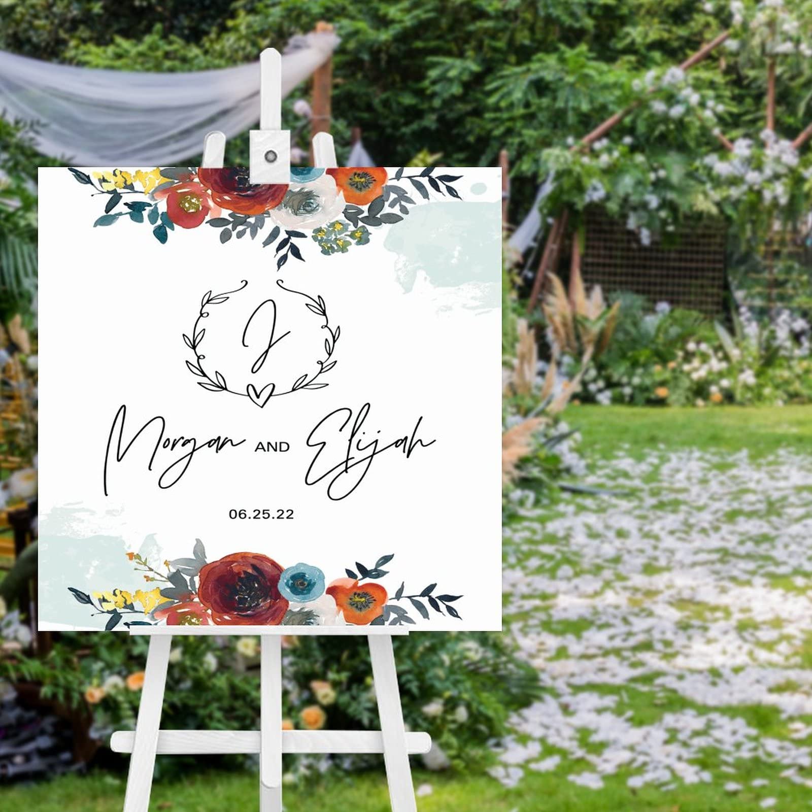 Panneau de bienvenue de mariage pour guider vos invités avec une affiche en bois de 50 cm