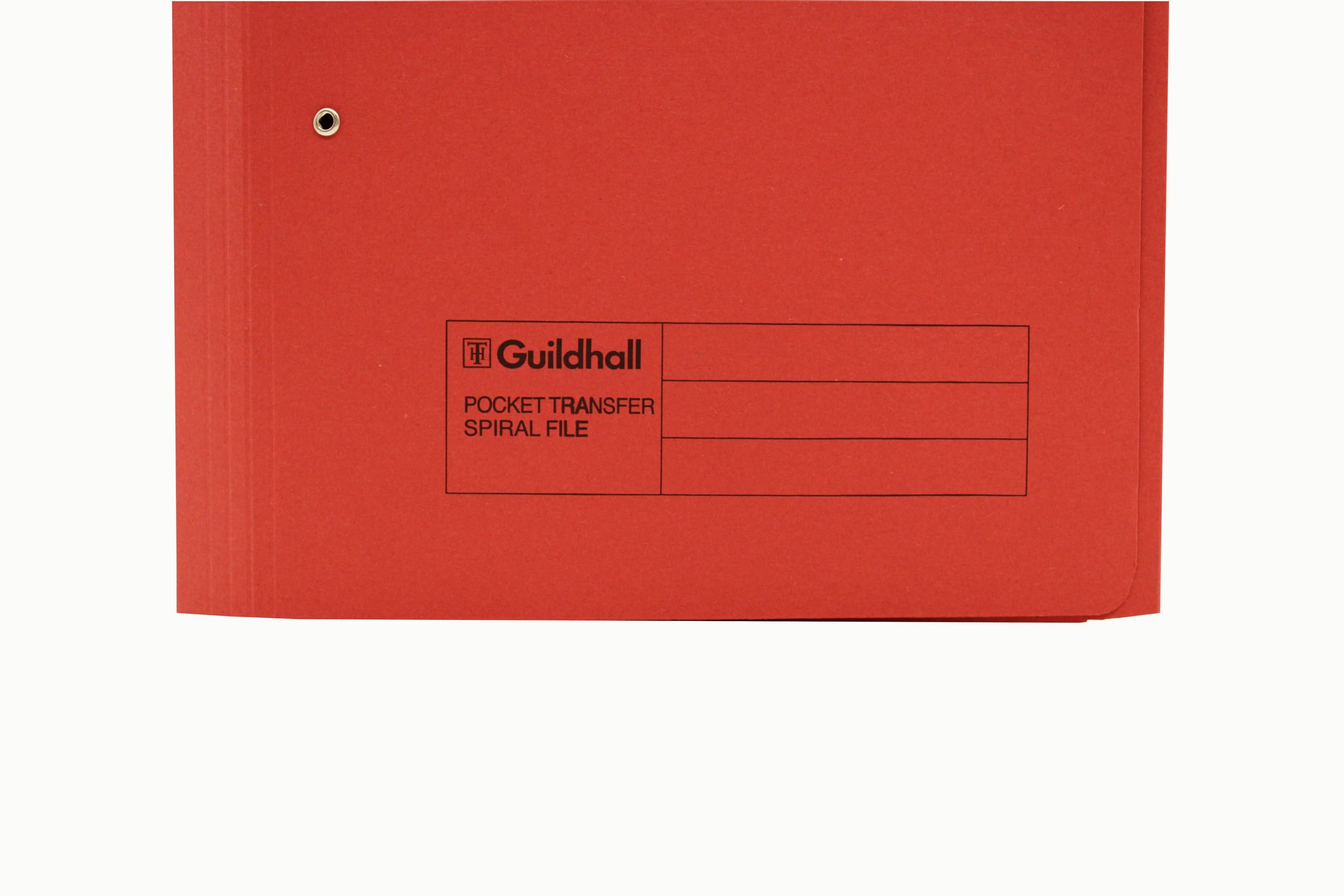 Exacompta - Rif. 211/9065Z - Guildhall - Raccoglitore a spirale tascabile, 325 x 357 mm, 315 g/m² in manilla, formato A4 e protocollo, tasca destra, certificato Blue Angel - rosso, confezione da 25