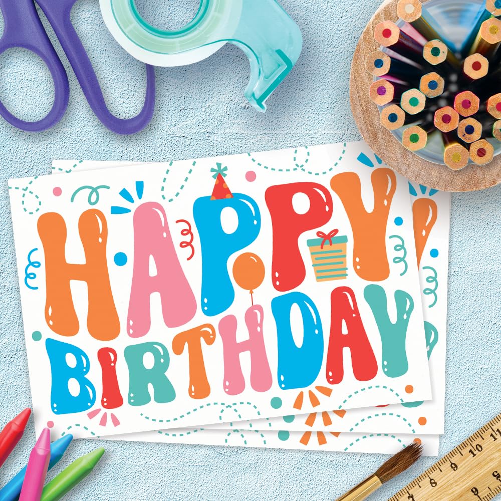 Amazon | m&h invites Happy Birthday ポストカード - 50枚のキュート