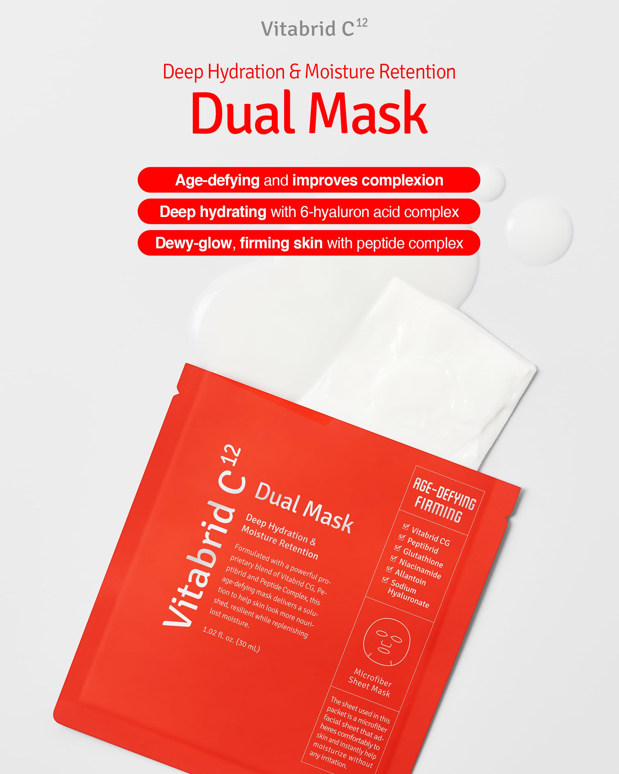 Vitabrid C12 Dual Mask, Korean Face Mask Skin Care, Anti Aging