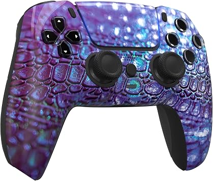 ProControllers LLC Custom Wireless Controller for PS5 - Hand Airbrushed & Multiple Designs Available (Purple Gator)
