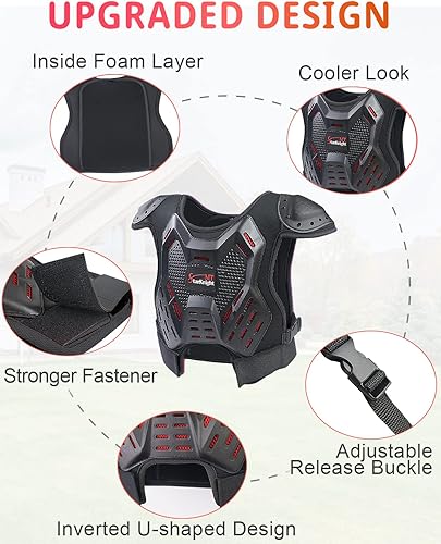 Miniatura 9 de StarknightMT - Equipo de protección para motociclismo juvenil para motociclismo armadura de motocross protector de pecho para niños y niñas ciclismo
