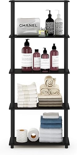 Miniatura 3 de Furinno Turn-N-Tube - Estantería multiusos de 5 niveles, estantería para exhibición, almacenamiento o libros, de tubos redondos, color expreso y