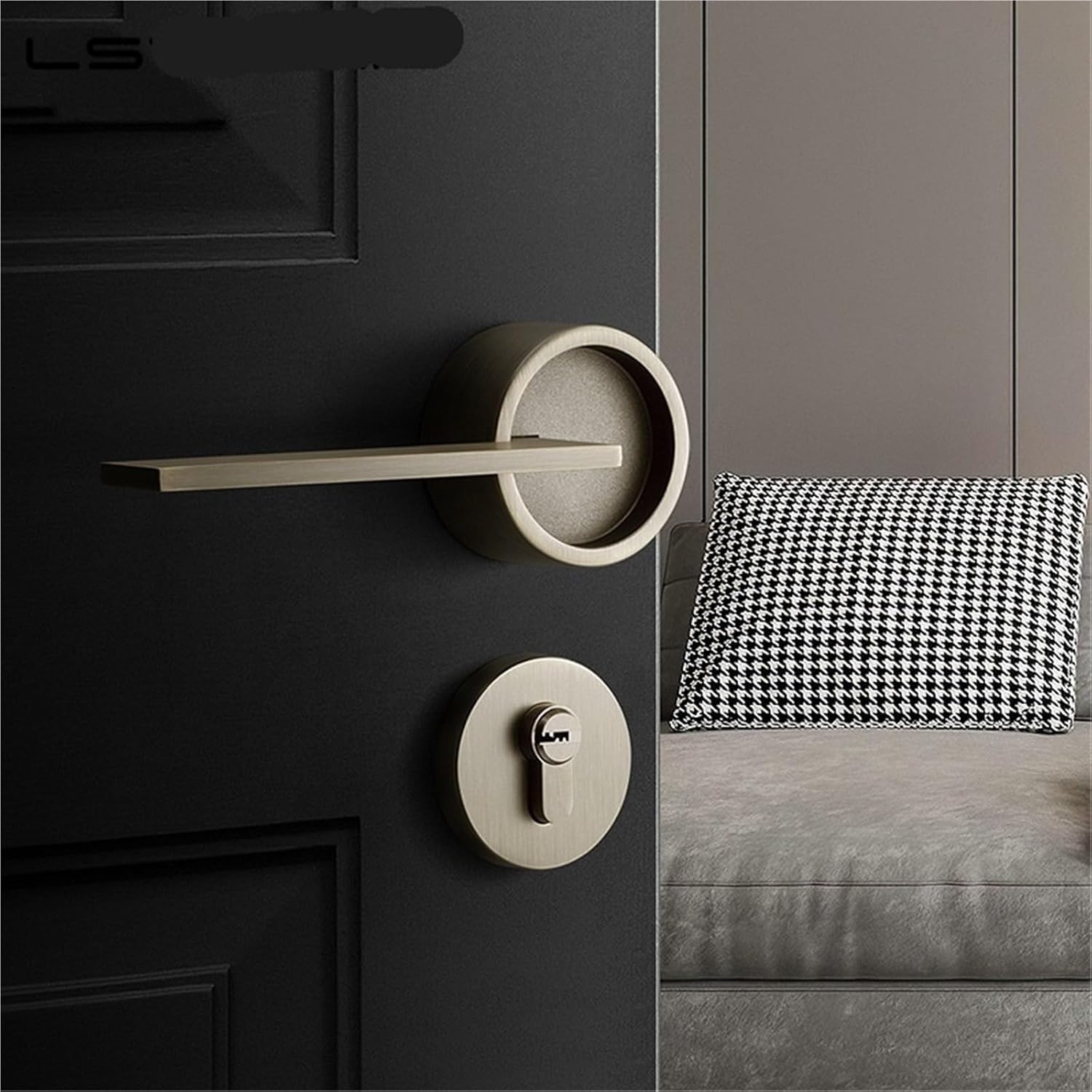 Bedroom Door Lock Split Type Zinc Alloy Mute Lock Room Solid Wood Door Universal Sliding Door Interior Door Lock Hardware 1Pcs(Wood-Green Patina)