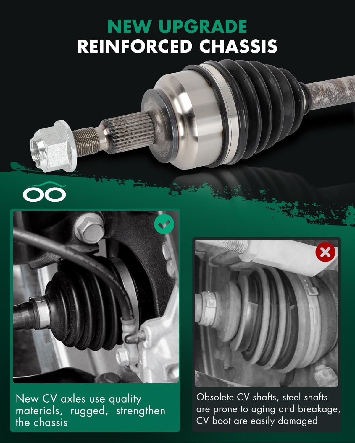 SCITOO Pair (2) Front CV Axle Shaft Assembly Fit for Ford Focus 2.0L 2012-2018 Front Left Driver and Right Passenger Side NCV11183,66-2305,NCV11182,66-2334 ADC 2PCS