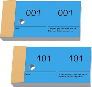 Nezyo 1-200 Blocs Numérotés Tickets, 10 x 5 cm, Bleu roi | Tickets Doubles Numérotés, Billet Vestiaire, Pour Ticket Repas, Fêtes, Salons, Vestiaire Événements, Vetement et Friandises