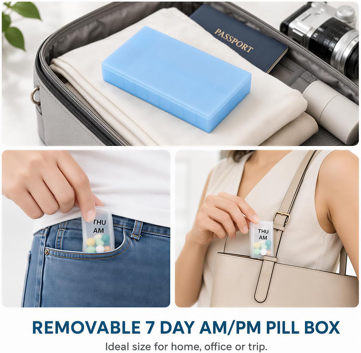Smart Pill Organizer with Alarm and Light-Up Compartment, 7-Day AM PM