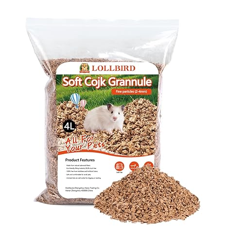 Natural Cork Hamster Bedding with Odor Control - Soft, Absorbent