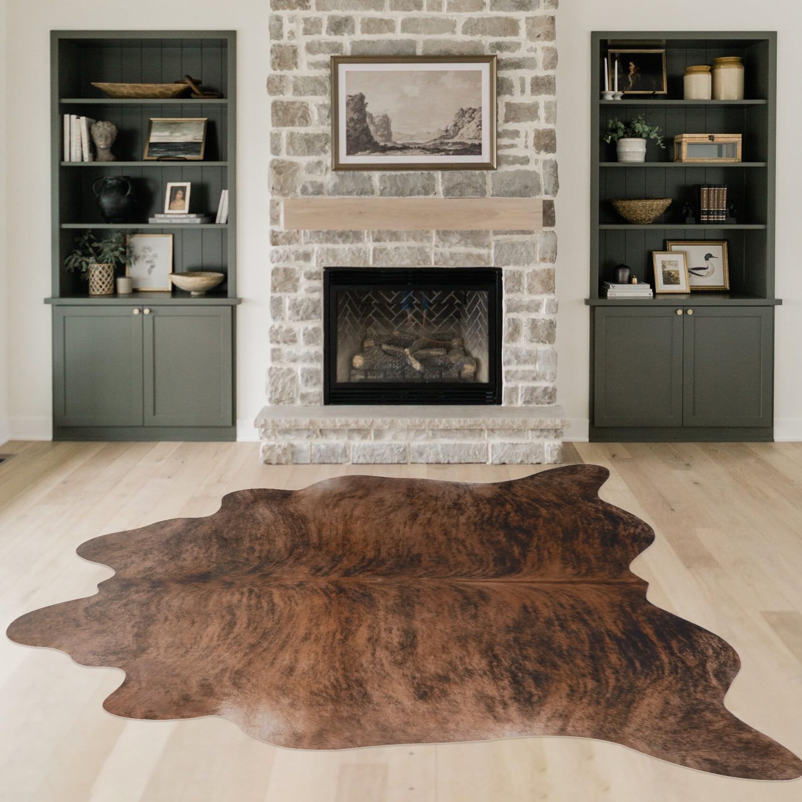 Tappeto in finta pelle bovina, con stampa di mucca, tappeto occidentale, tappeto con stampa di simpatici animali, per soggiorno/camera da letto (L(150 x 190 cm)