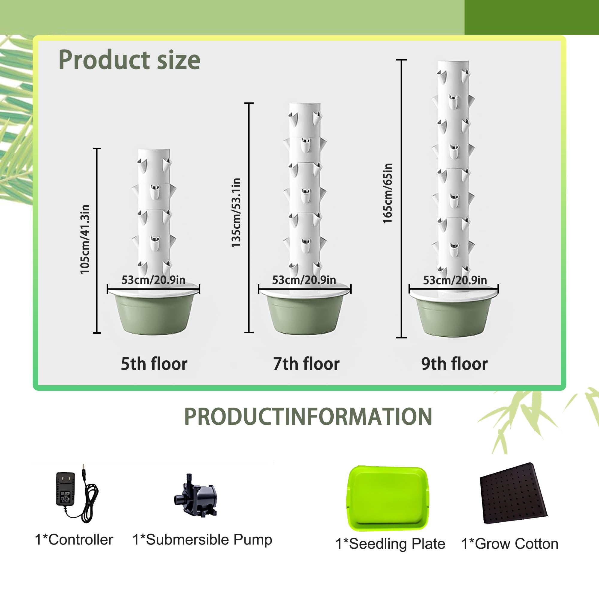 Sistema de cultivo hidropónico, kit de jardín vertical de hierbas para múltiples plantas, torre aeropónica sin suelo para cultivar lechuga, albahaca, fresas