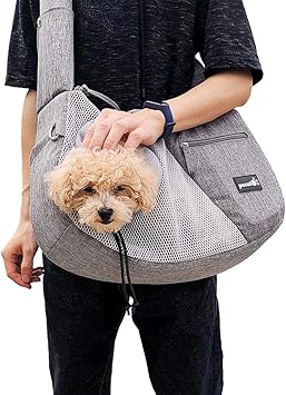 Amazon ペキュート Pecute ペット ショルダーバッグ 小型犬 猫用 キャリーバッグ スリング 抱っこ紐 窓デザイン 通気性 減圧ベルト 長さ 調節可能 安全ロープ付き 旅行 散歩 通院 災害避難用 ペットバッグ 42 18 23cm 4kg以内 Pecute キャリーバッグ スリング 通販
