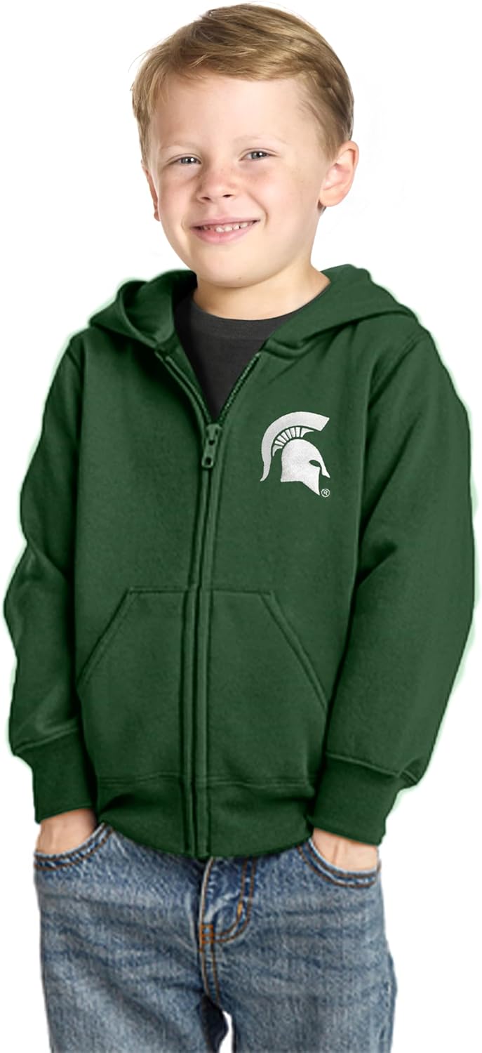 Little King NCAA Boys/Girls Toddler Full Zip Fleece Hoodie Sweatshirt with Embroidered Team Logo 2T 3T 4T 5T