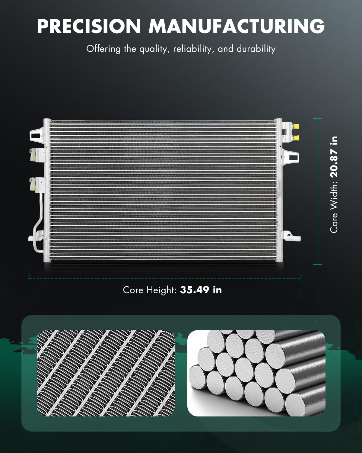 Scitoo AC/A-C Condenser 3320 fit 2005-2007 for Chrysler Town for Dodge Grand 3.6L V6