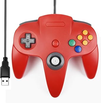 miadore N64 USB Controller,Plug & Play | N64 Wired PC Controller Compatible with Windows PC,MAC,Linux,Raspberry Pi 3,Sega Genesis Higan Red