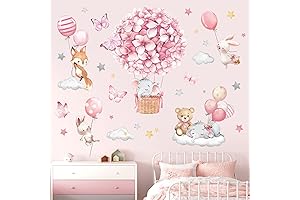 Decalmile Animals Hot Air Balloon Wall Decals for Baby Room: Whimsical Nursery...
