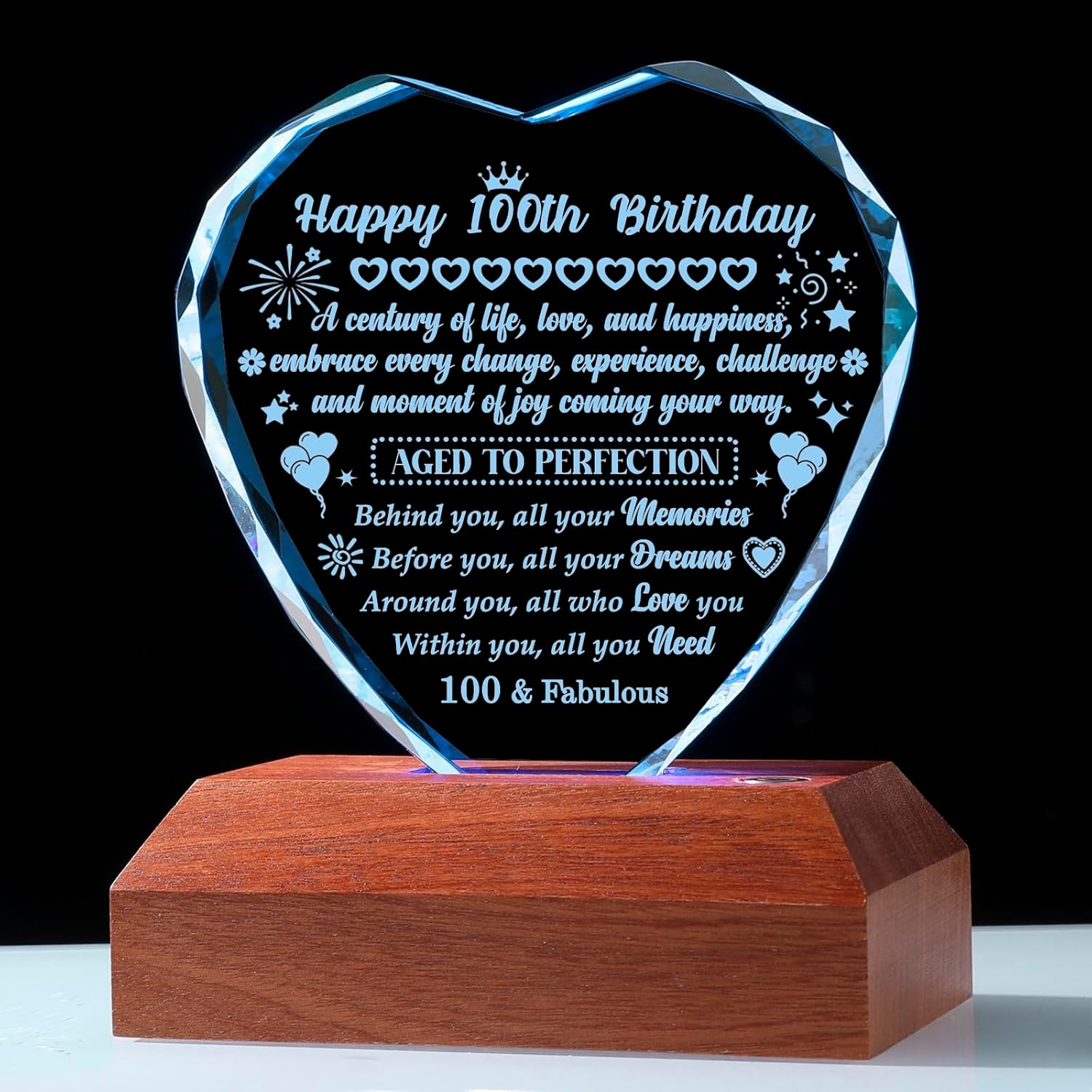 100th Birthday Gifts for Women, 100 Year Old Birthday Decorations for Her, Funny 100 Bday Gifts Idea for Women, Men, Friends, Mom, Dad, Sister, Turning 100 Present