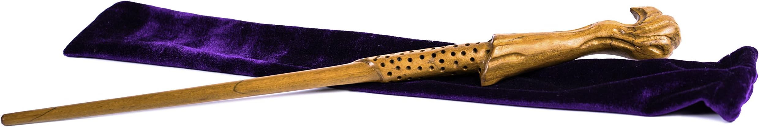 Fine Handcrafted Solid Wood Magic Wand for Witches and Wizards, The Raven Light Brown