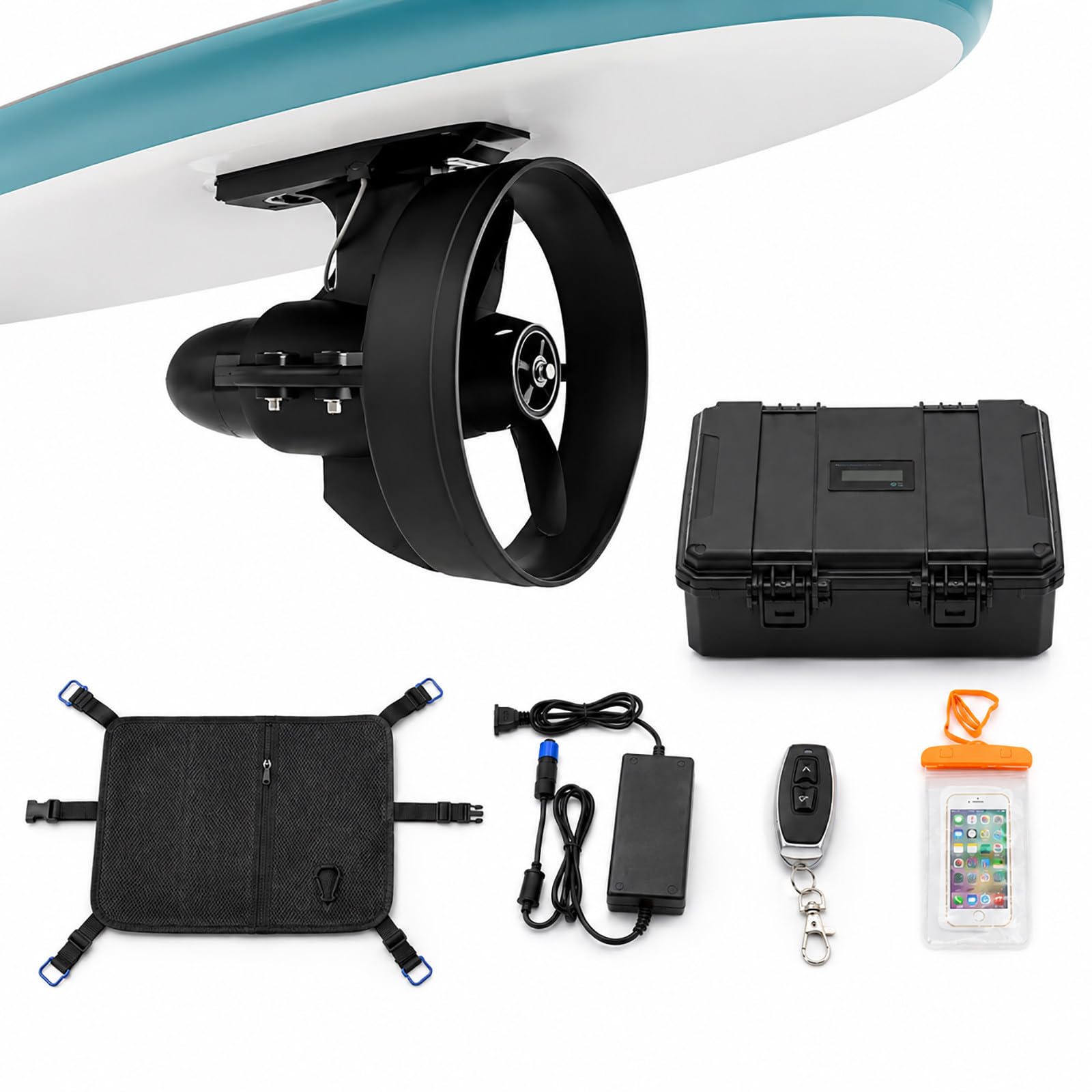 HCAUYNN Paddle Board Motor Electric Fin for SUP and Kayak, Remote Electric Paddle Board Motor, Fits Standard 9 Inch Fin Box for Inflatable Paddle Boards D180