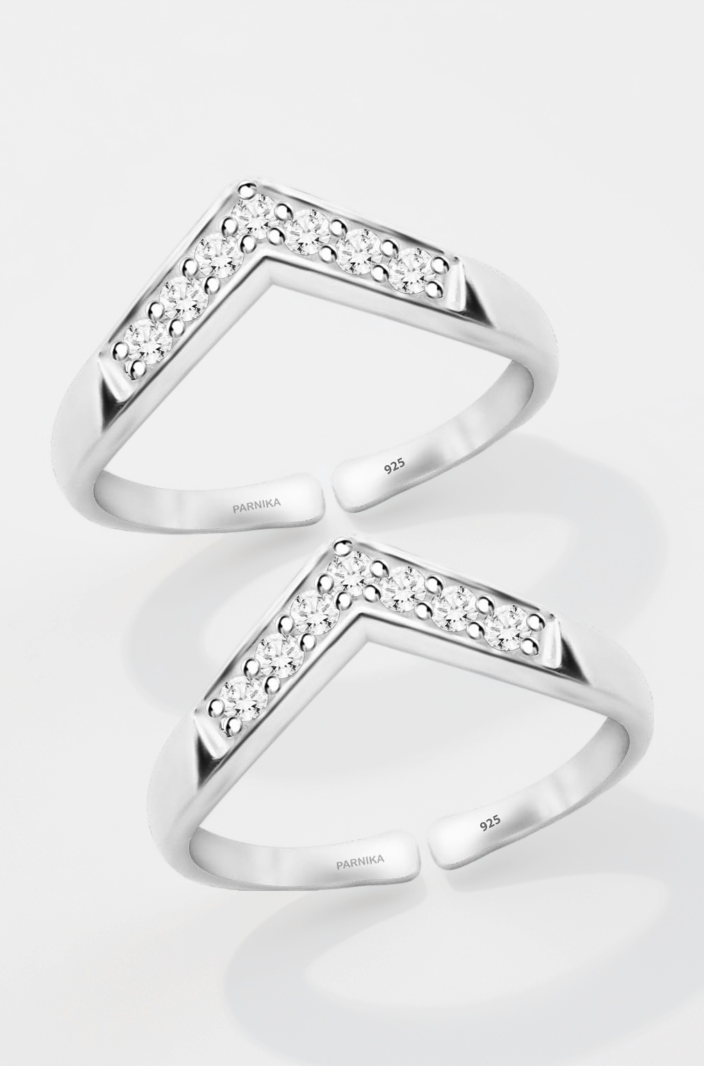 (Formerly Mj 925 Exotic Cz Silver Toe Rings (Leg Finger Rings) In Pure 92.5 Sterling Silver For Women | Chandi Bichiya | With Certificate Of Authenticity