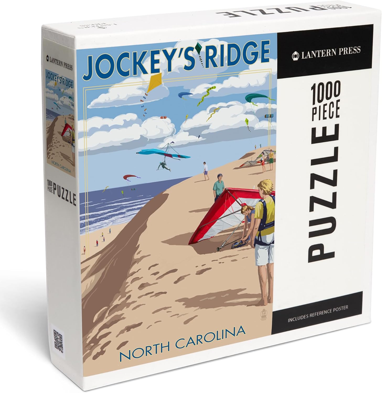 Lantern Press Jockey's Ridge Hang Gliders and Kite Flyers, Outer Banks, North Carolina 1000 Piece Jigsaw Puzzle for Adults, Made in USA with Reference Poster