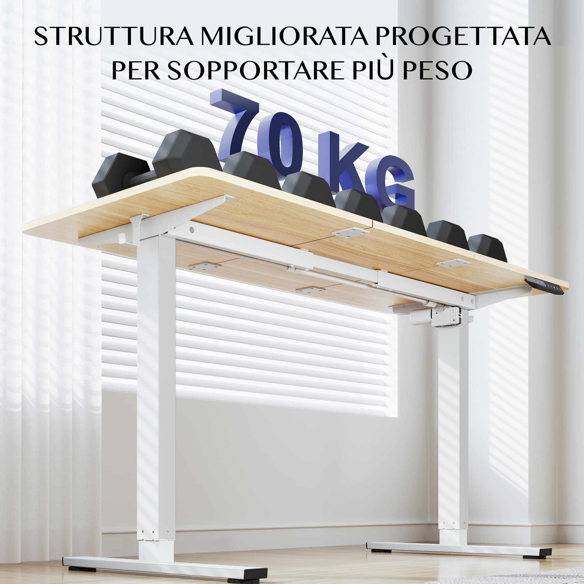 FLEXISPOT Scrivania Regolabile in Altezza 180 * 80 cm, Tastiera con Memoria, Con Gancio, Standing Desk Scrivania Motorizzata
