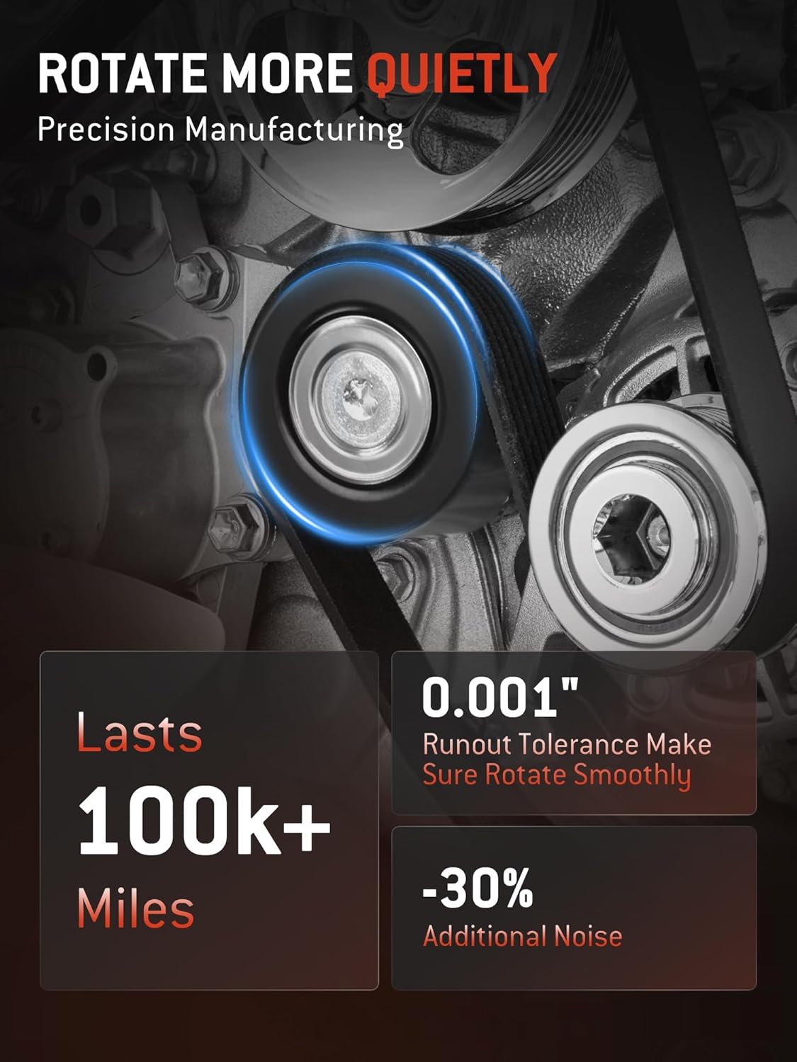 HYR 39282 Drive Belt Tensioner Pulley Assembly Fit For Chrysler Town & Country 200 300, Dodge Challenger Charger Durango Journey Grand Caravan, Jeep Grand Cherokee, Ram 1500 C/V ProMaster, VW Routan