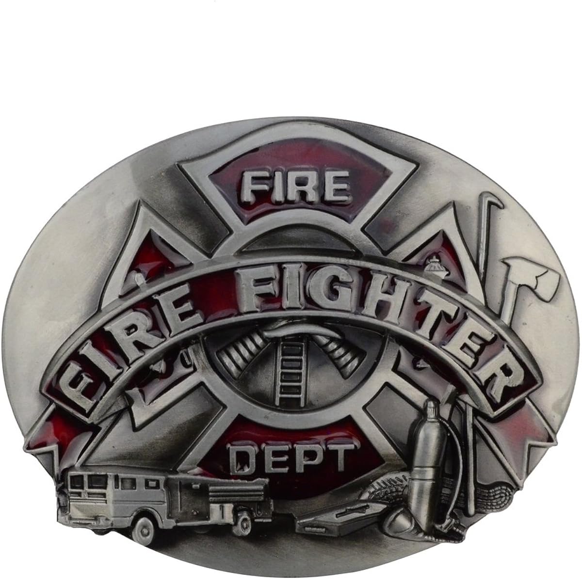 Treasure Gurus Men's or Women's Metal Firefighter FD Logo Belt Buckle : Clothing, Shoes & Jewelry