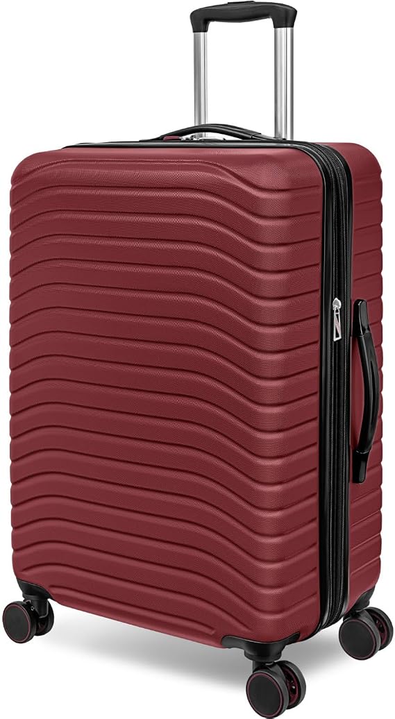 Everest Expandable Hardsided Spinner (Wine, 24-Inch Checked Medium)