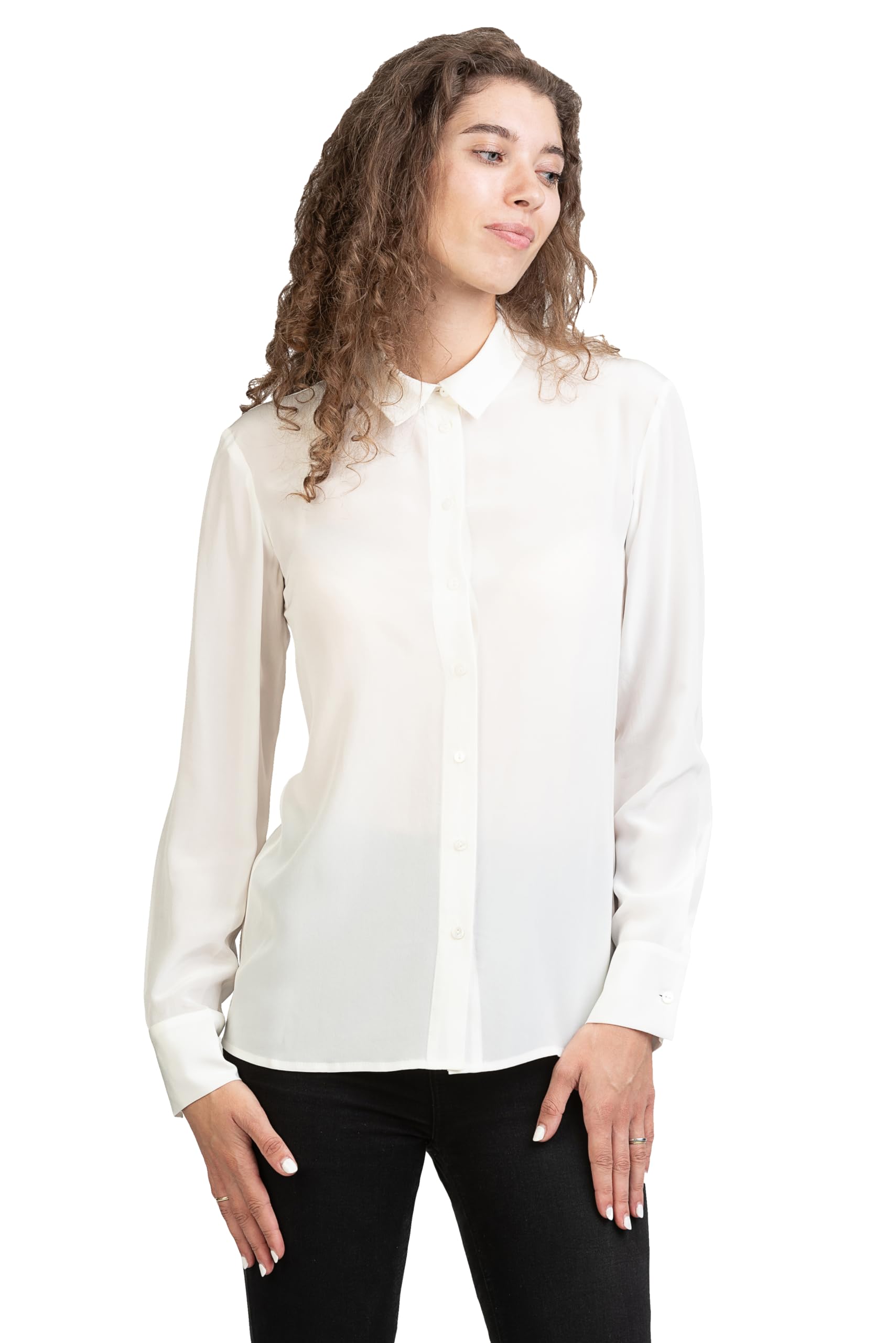 Posh Gear Damen Seidenbluse Collettoseta Bluse aus 100% Seide