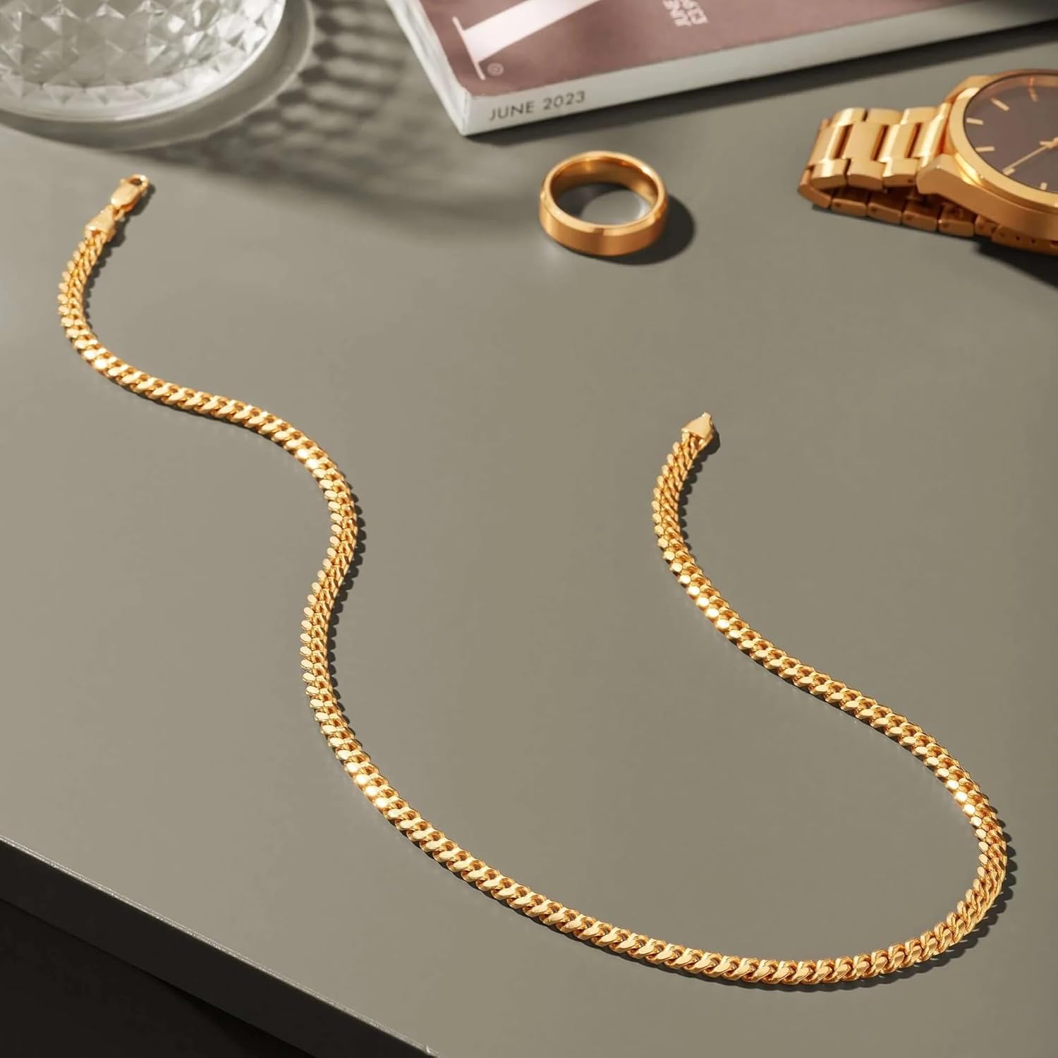 Cuban Link Chain for Men and Women 18k Gold Plated 925 Sterling Silver Chain Hypoallergenic Fade-Resistant,16 18 20 22 24 Inch 4mm Diamond Cut Mens Silver Chain Durable Waterproof Smooth Gift Ready Jewelry - Image 7