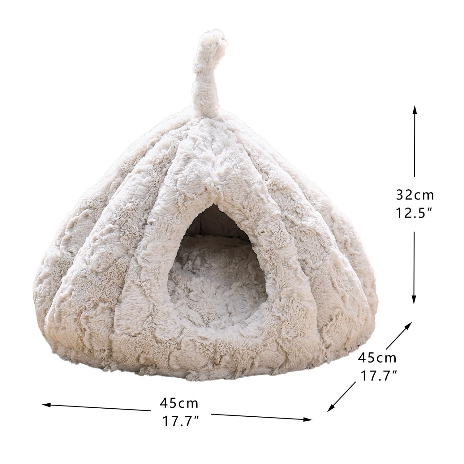 PetPals Cat Bed Made with a Soft Plush Material (Rose Hut)