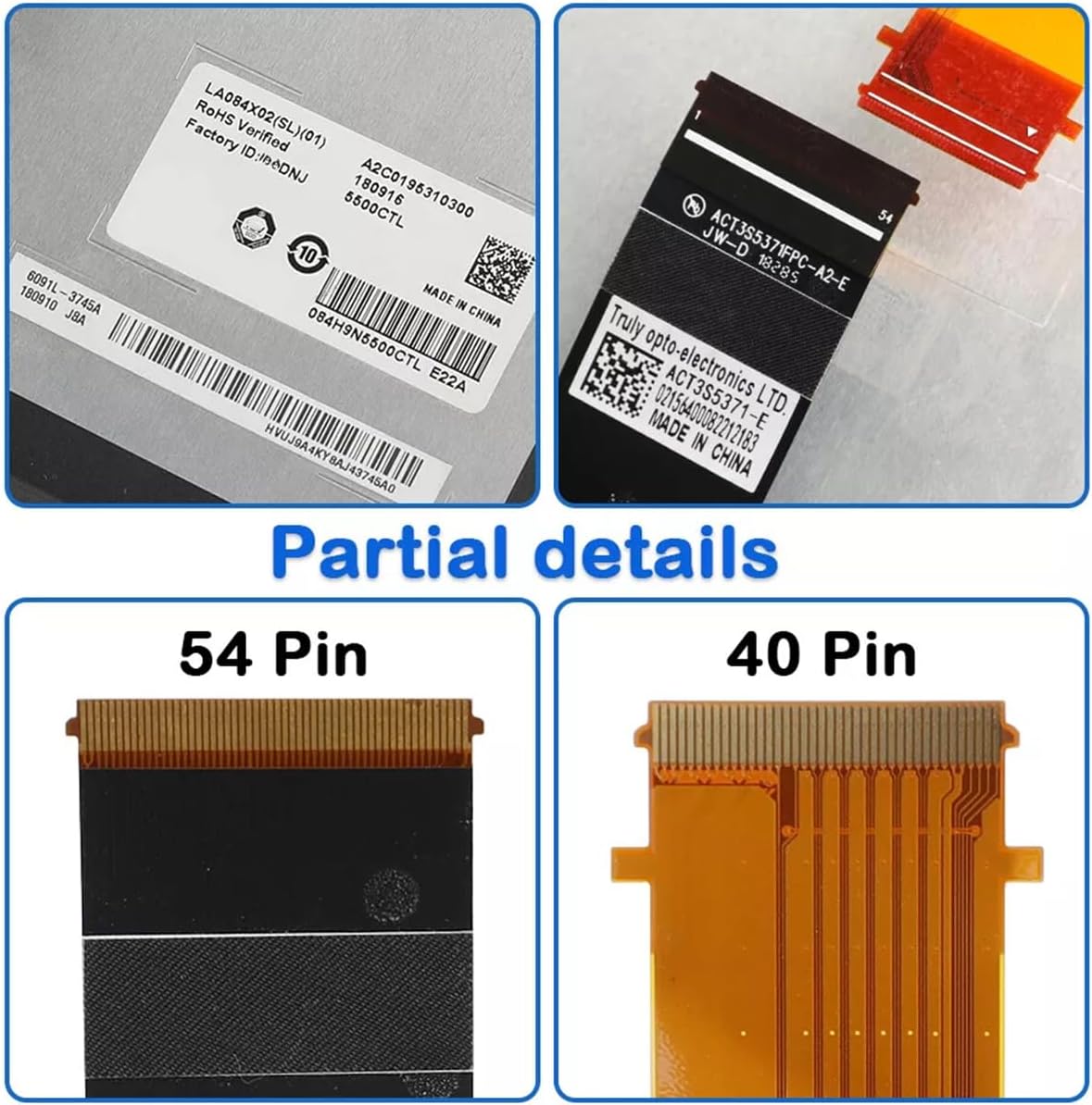 Uconnect 8.4" Touch Screen LCD Display for Jeep Models LA084X02(SL)(01) - New Upgraded Assembly Replacement with Frame