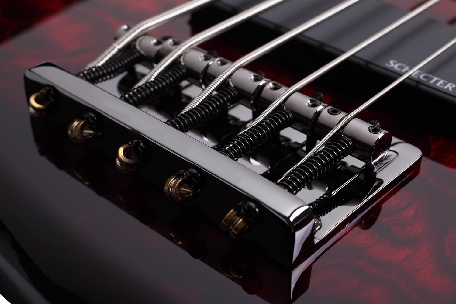 Schecter Stiletto Extreme-5 Bass Guitar, Black Cherry