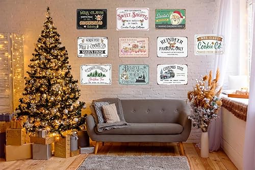 Miniatura 7 de Candy Land Express - Letrero de metal con diseño de pan de jengibre, decoración de Navidad, panadería, hogar, granja, cafetería, bar, cocina,