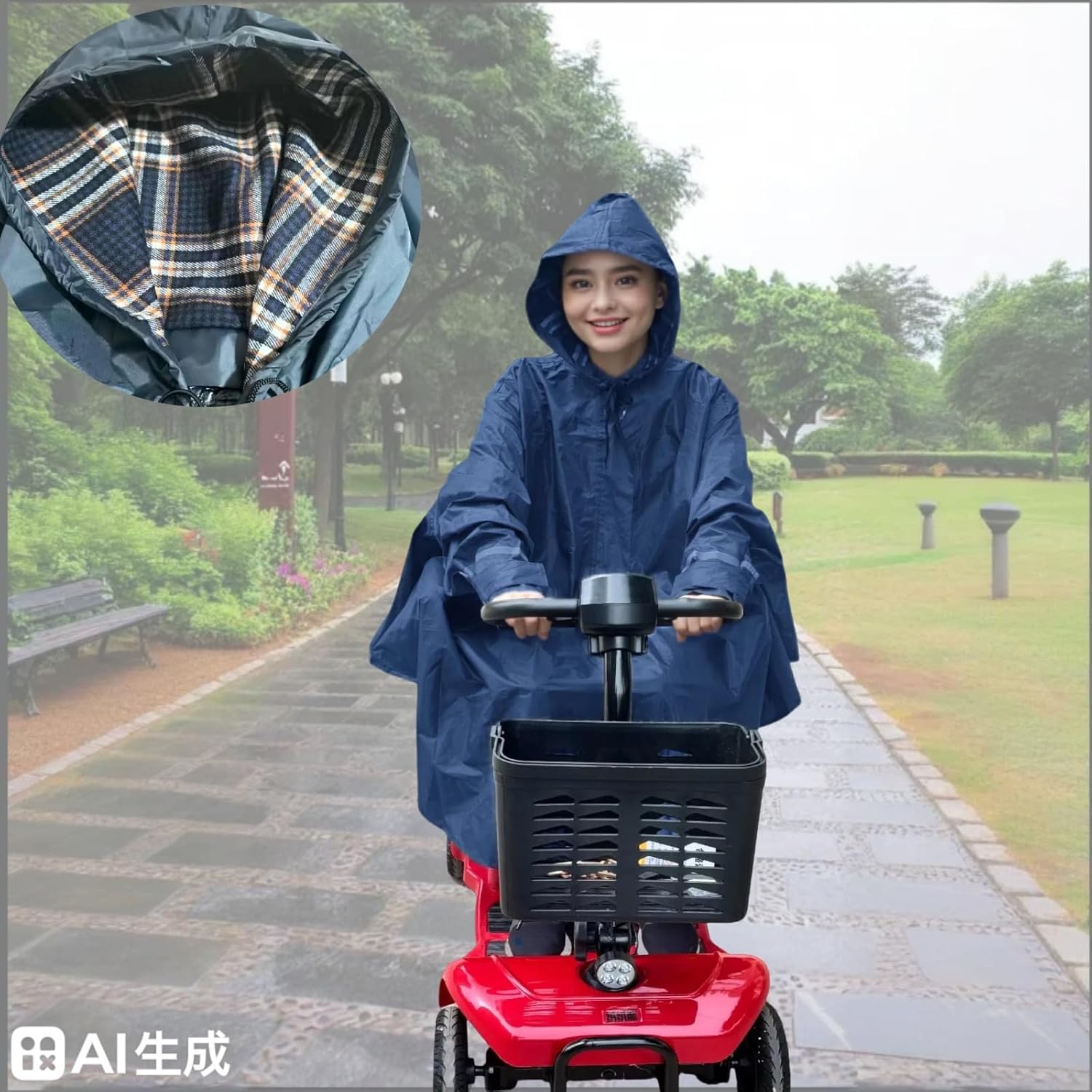 Mobility Scooter Rain Poncho Waterproof Cape Outdoor,Electric Vehicle Cover Wheelchair Poncho, Electric Scooter Accessories Raincoat Jacket Suit - Image 2
