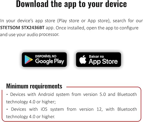 Miniatura 6 de Stetsom STX 2436 BT DSP Bluetooth (nueva versión 2022) Procesador de señal digital completo Exclusivo Banda de aplicación gráfica EQ de alta
