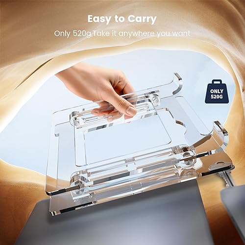 Miniatura 6 de Soporte para laptop para escritorio, elevador portátil de acrílico para laptop, soporte ergonómico ajustable para computadora portátil MacBook Air
