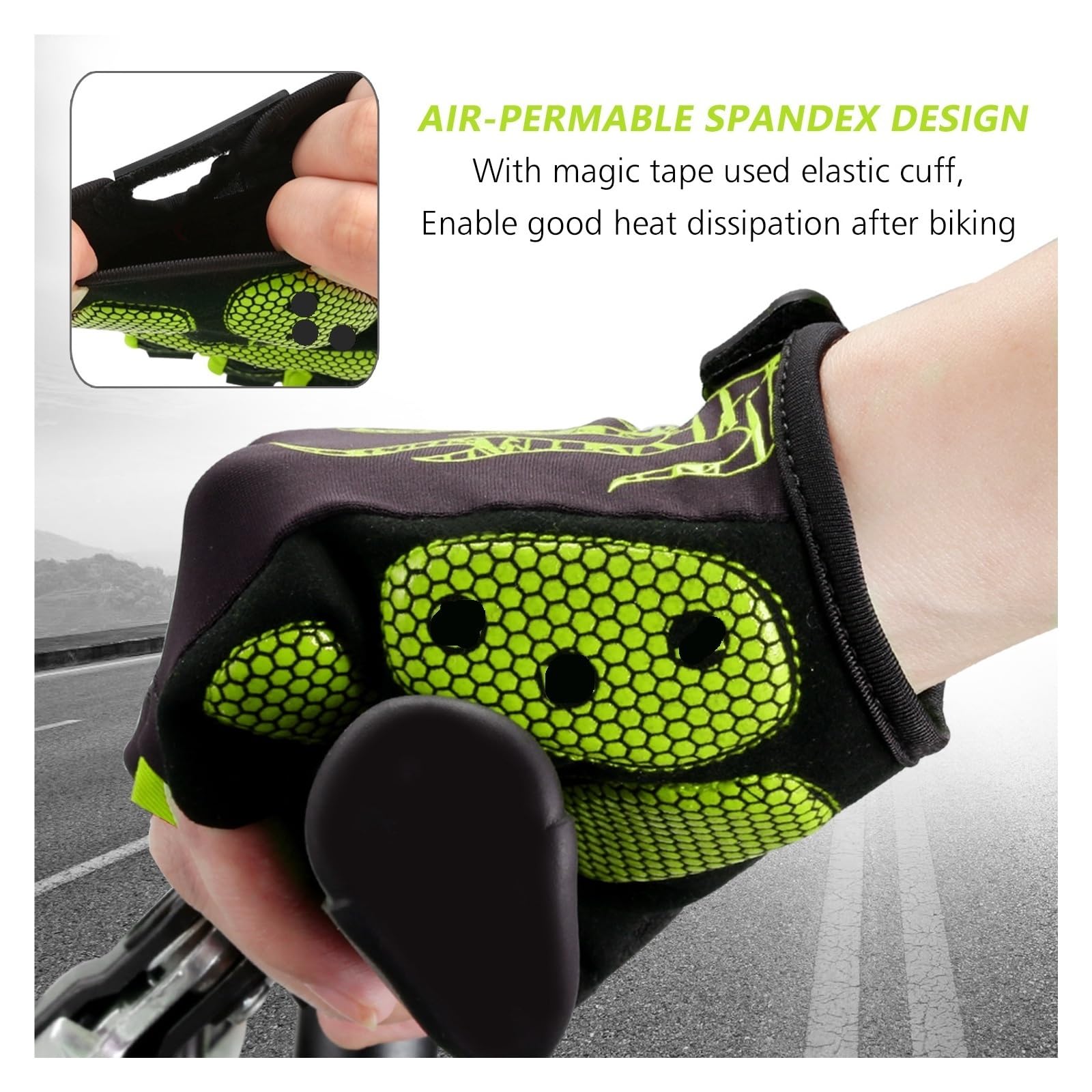 Generico Guantes de bicicleta Almohadillas gel transpirables 5 mm MTB Bicicleta montaña y carretera