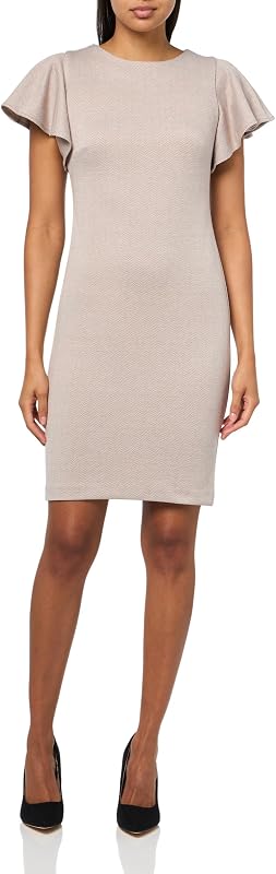 Tommy Hilfiger Women's Short Flutter Sleeve Jewel Neck Mini Sheath Dress
