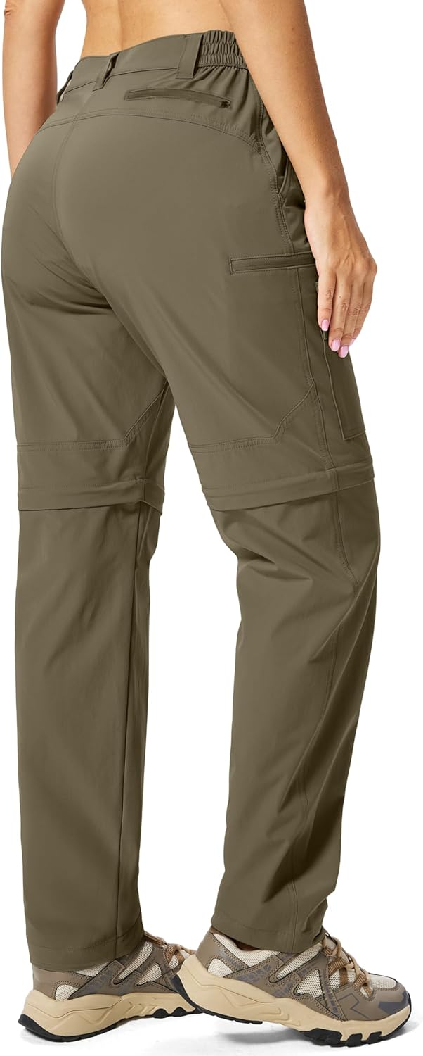 Women's Hiking Pants Convertible Lightweight Quick Dry Stretch Zip Off 7 Pockets Outdoor Travel Cargo Pants