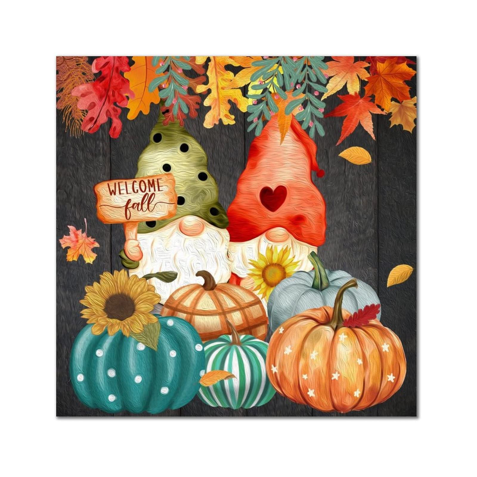 Plaque murale rustique en bois nain d'automne decoration suspendre interieur maison