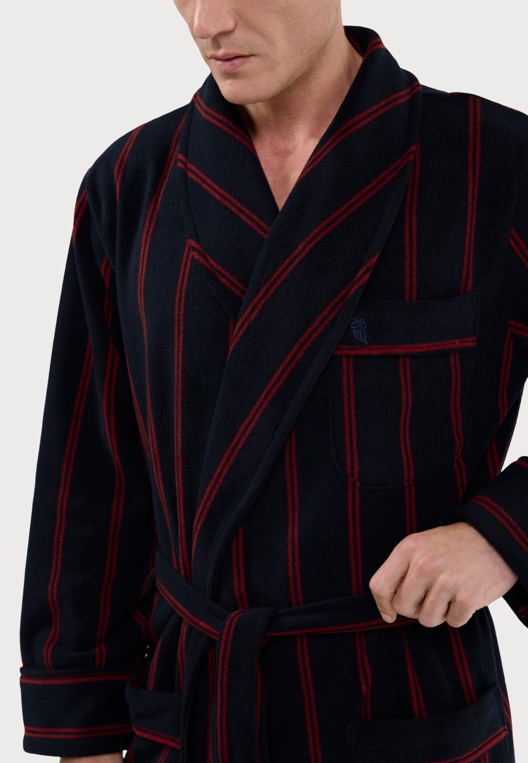 El Búho Nocturno Bata Hombre Invierno Casa - Forro Polar Premium, Franela Cuadros Algodón o Chaqueta Pijama Cremallera - Cálida Abrigada Suave Bolsillos Cinturón Cremallera