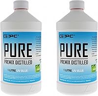 Vista 1 de XSPC Pure Premix - Refrigerante destilado para PC, 1 litro, azul UV, paquete de 2