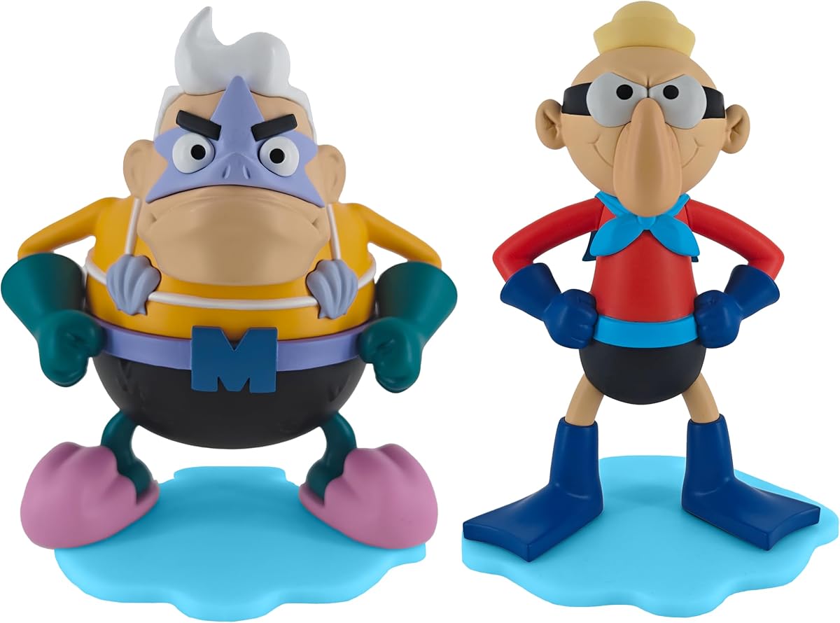 NECA Bob Esponja | Figuras coleccionables a escala de 5 pulgadas con licencia oficial, paquete de 2 exclusivo de Amazon, Barnacle Boy y Mermaid Man