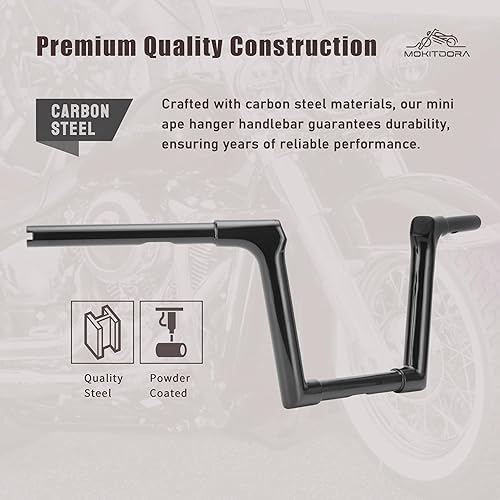 Miniatura 7 de MoKitDora Sportster Mini Ape Hanger - Barra de codo muscular fusionada con abrazadera de 1.25 pulgadas de altura de 1.25 pulgadas para modelos