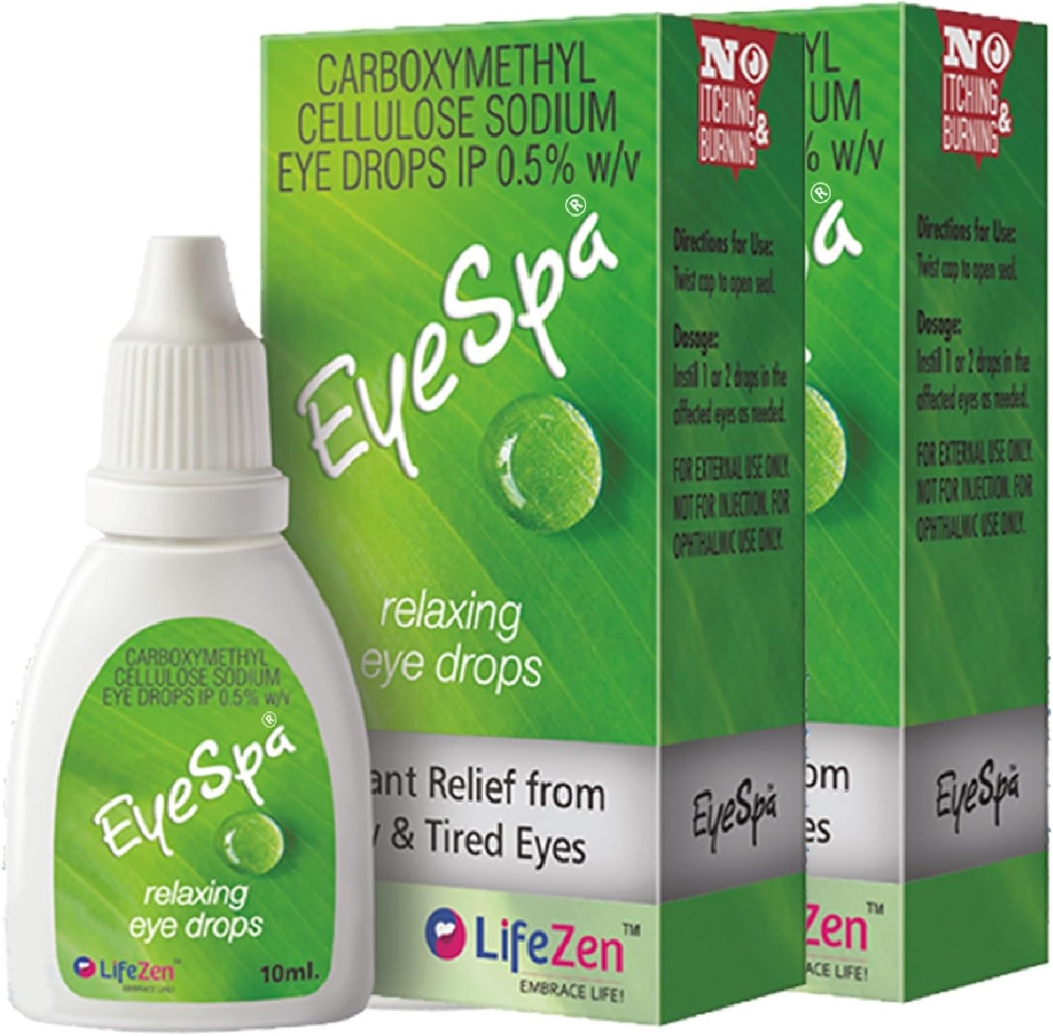 Eye Drops 10ML | Relaxing Eye Drop for Dry & Tired Eyes | Relief From Burning, Itching, And Irritational Eye | Lifezen (Pack of 2)